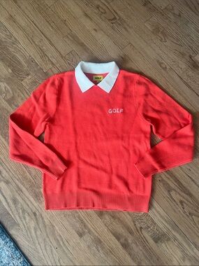 Golf Wang, Tyler The Creator, Orange Sweater with White Collar NWT